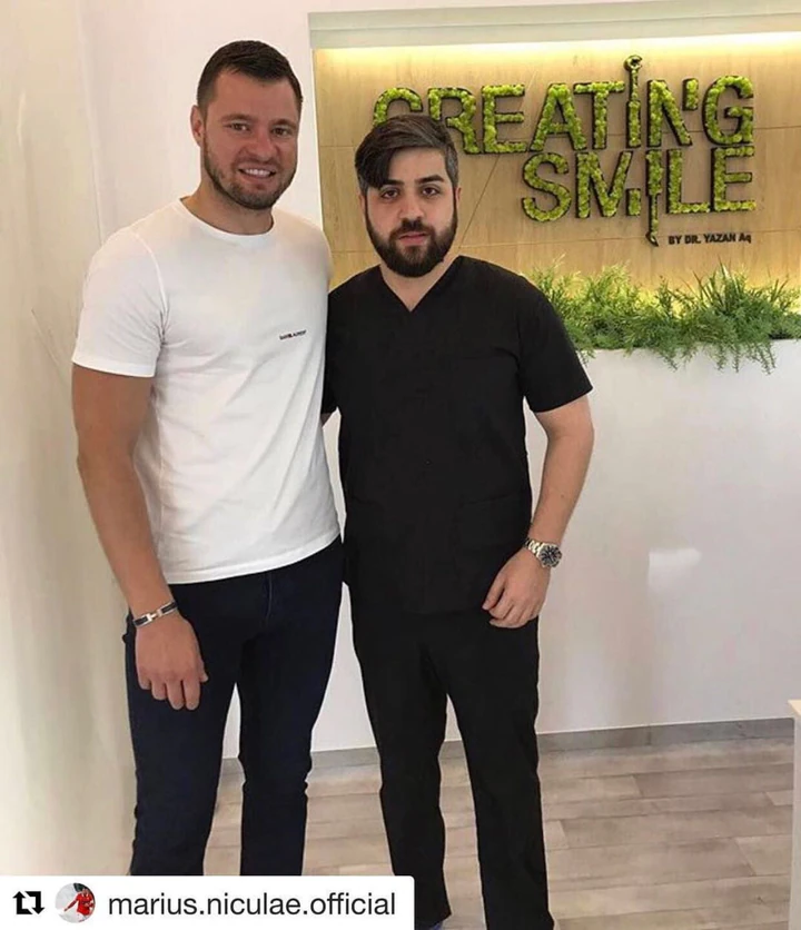 Dr. Yazan Aq. with patients and Romanian celebrities
