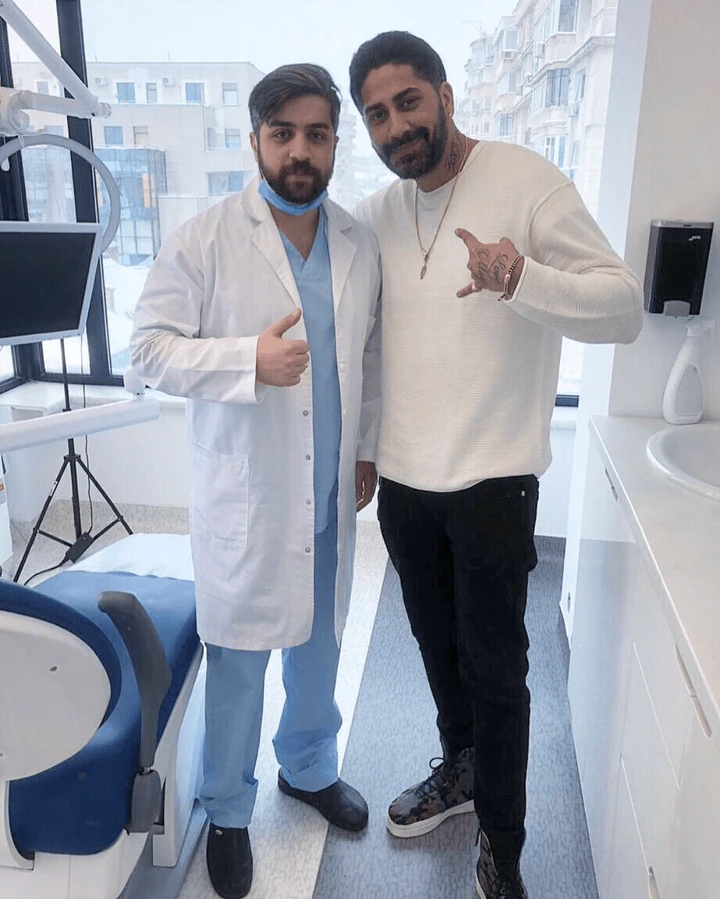 Dr. Yazan Aq. with patients and Romanian celebrities