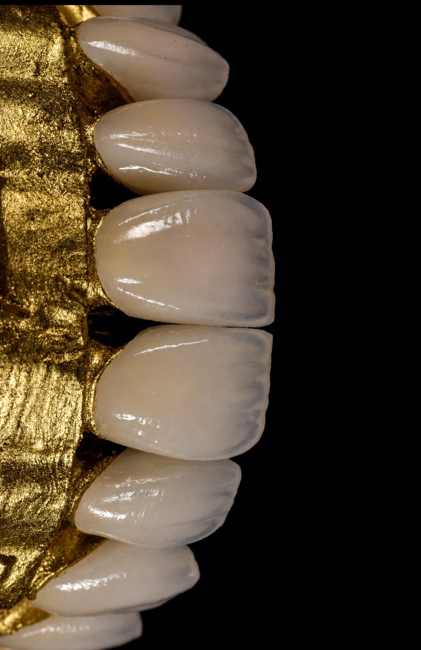 Ceramic detail of dental veneers by Dr. Yazan Aq.