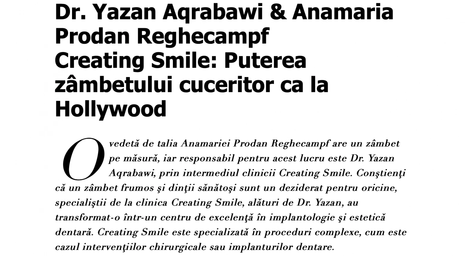 Apariție media Dr. Yazan Aq.