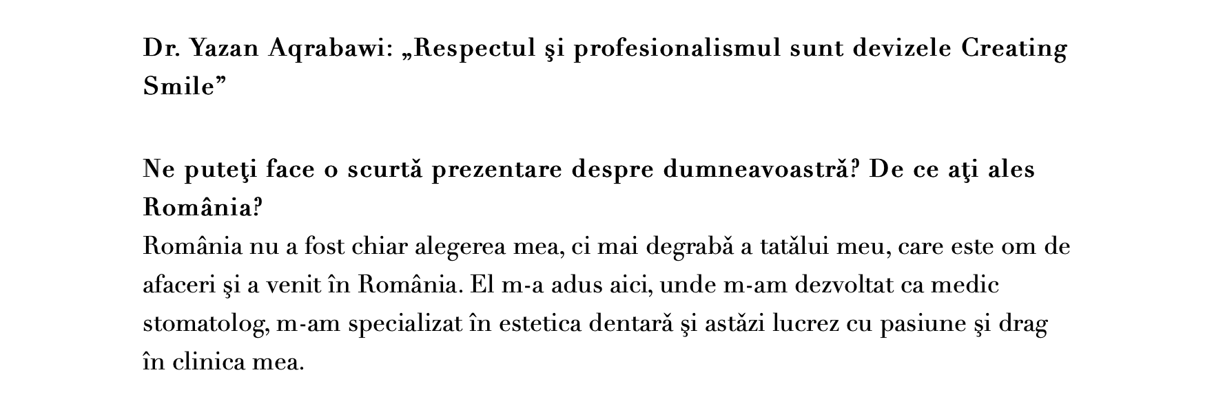 Apariție media Dr. Yazan Aq.